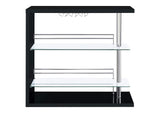 100165 Prescott Rectangular Home Wine Table Black High Gloss