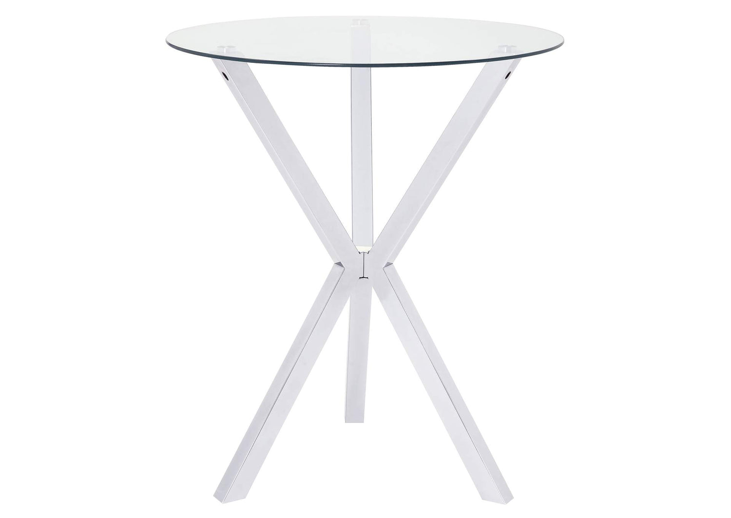 Denali Round 35-inch Glass Top Bistro Bar Table Chrome