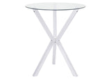 Denali Round 35-inch Glass Top Bistro Bar Table Chrome