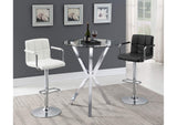100186 Denali Round 35-inch Glass Top Bistro Bar Table Chrome