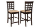 100209 Gabriel Lattice Back Counter Chair Cappuccino (Set of 2)