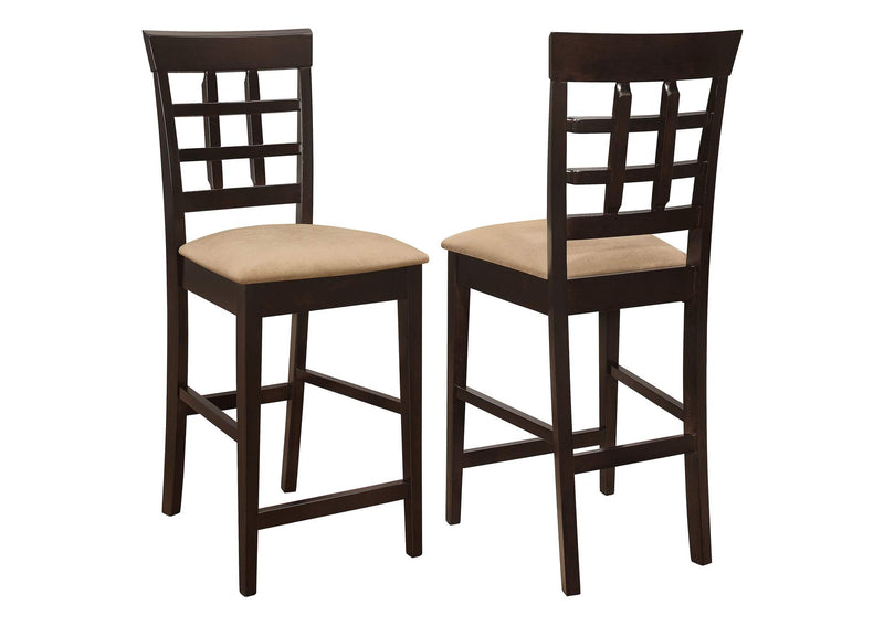 100209 Gabriel Lattice Back Counter Chair Cappuccino (Set of 2)