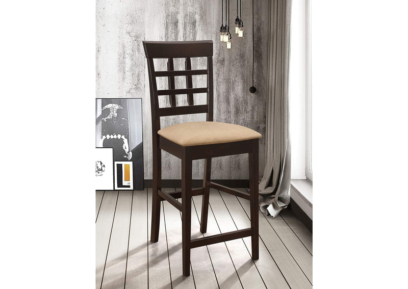 100209 Gabriel Lattice Back Counter Chair Cappuccino (Set of 2)