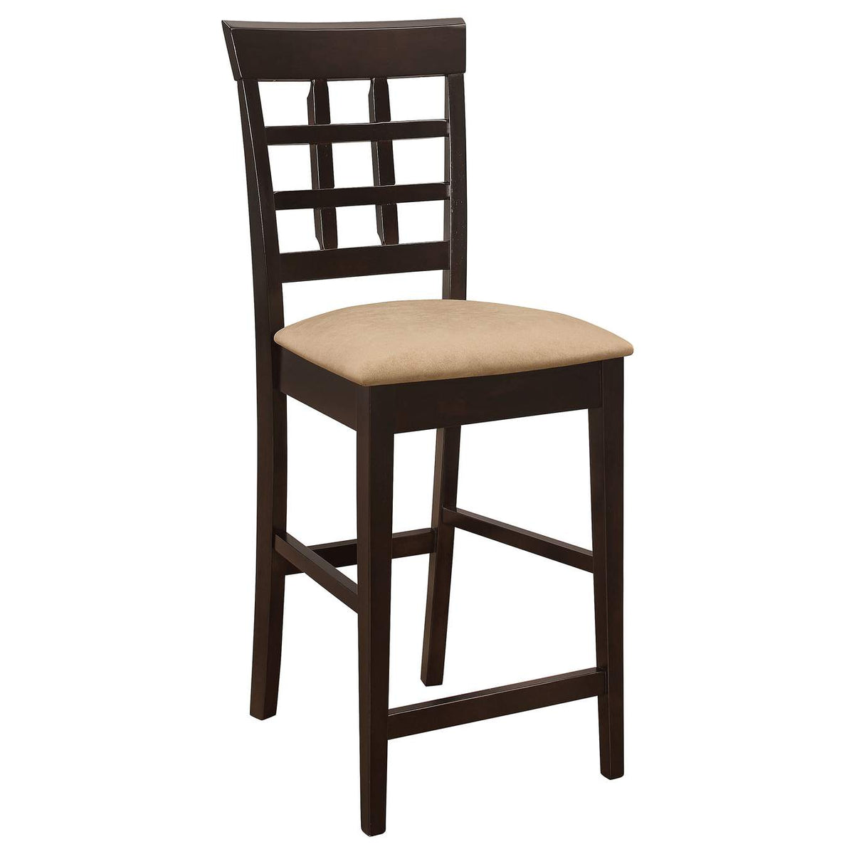 100209 Gabriel Lattice Back Counter Chair Cappuccino (Set of 2)