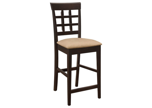 100209 Gabriel Lattice Back Counter Chair Cappuccino (Set of 2)