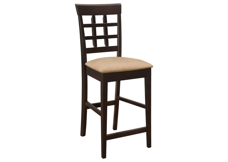 100209 Gabriel Lattice Back Counter Chair Cappuccino (Set of 2)