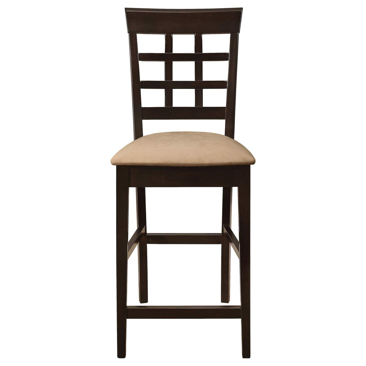 100209 Gabriel Lattice Back Counter Chair Cappuccino (Set of 2)