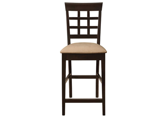 100209 Gabriel Lattice Back Counter Chair Cappuccino (Set of 2)