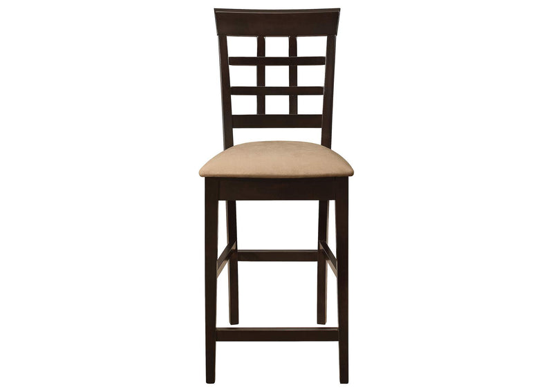 100209 Gabriel Lattice Back Counter Chair Cappuccino (Set of 2)