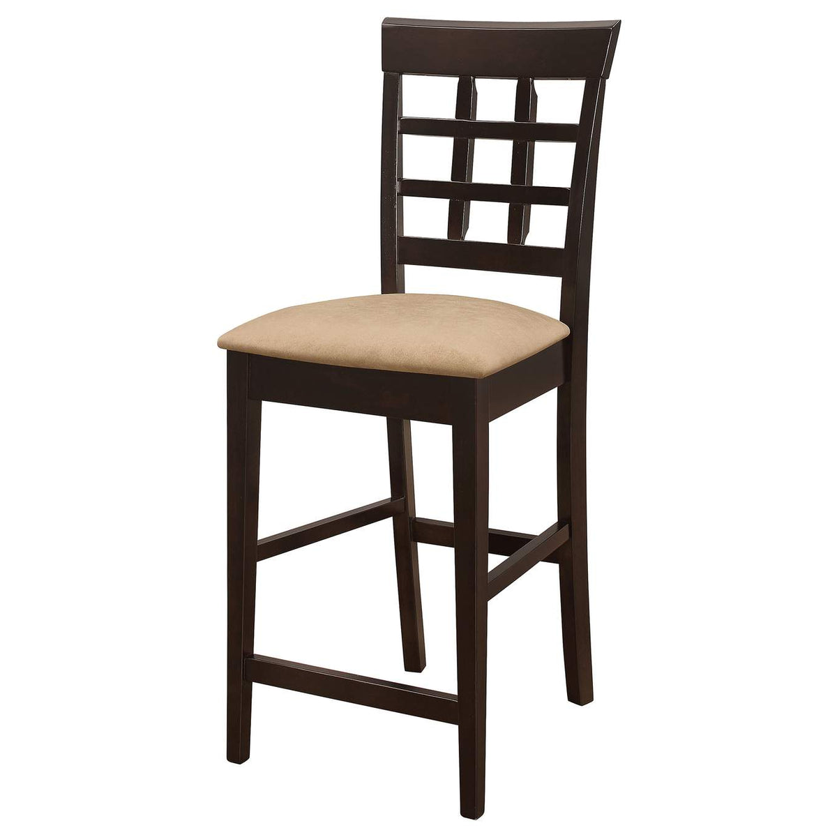 100209 Gabriel Lattice Back Counter Chair Cappuccino (Set of 2)