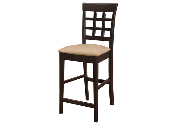 100209 Gabriel Lattice Back Counter Chair Cappuccino (Set of 2)