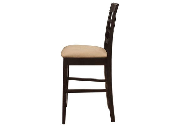 100209 Gabriel Lattice Back Counter Chair Cappuccino (Set of 2)
