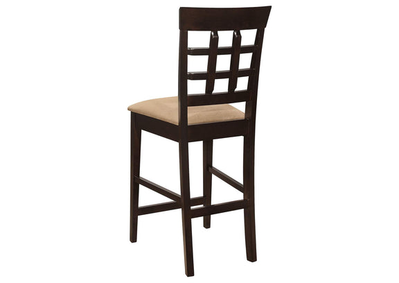100209 Gabriel Lattice Back Counter Chair Cappuccino (Set of 2)