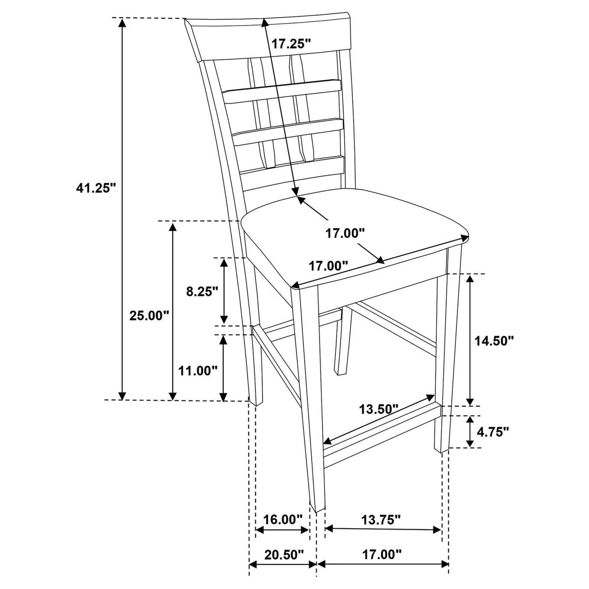 100209 Gabriel Lattice Back Counter Chair Cappuccino (Set of 2)