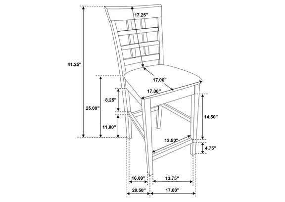 100209 Gabriel Lattice Back Counter Chair Cappuccino (Set of 2)