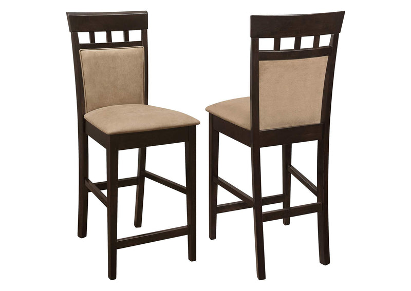 100219 Gabriel Closed Back Counter Chair Cappuccino (Set of 2)