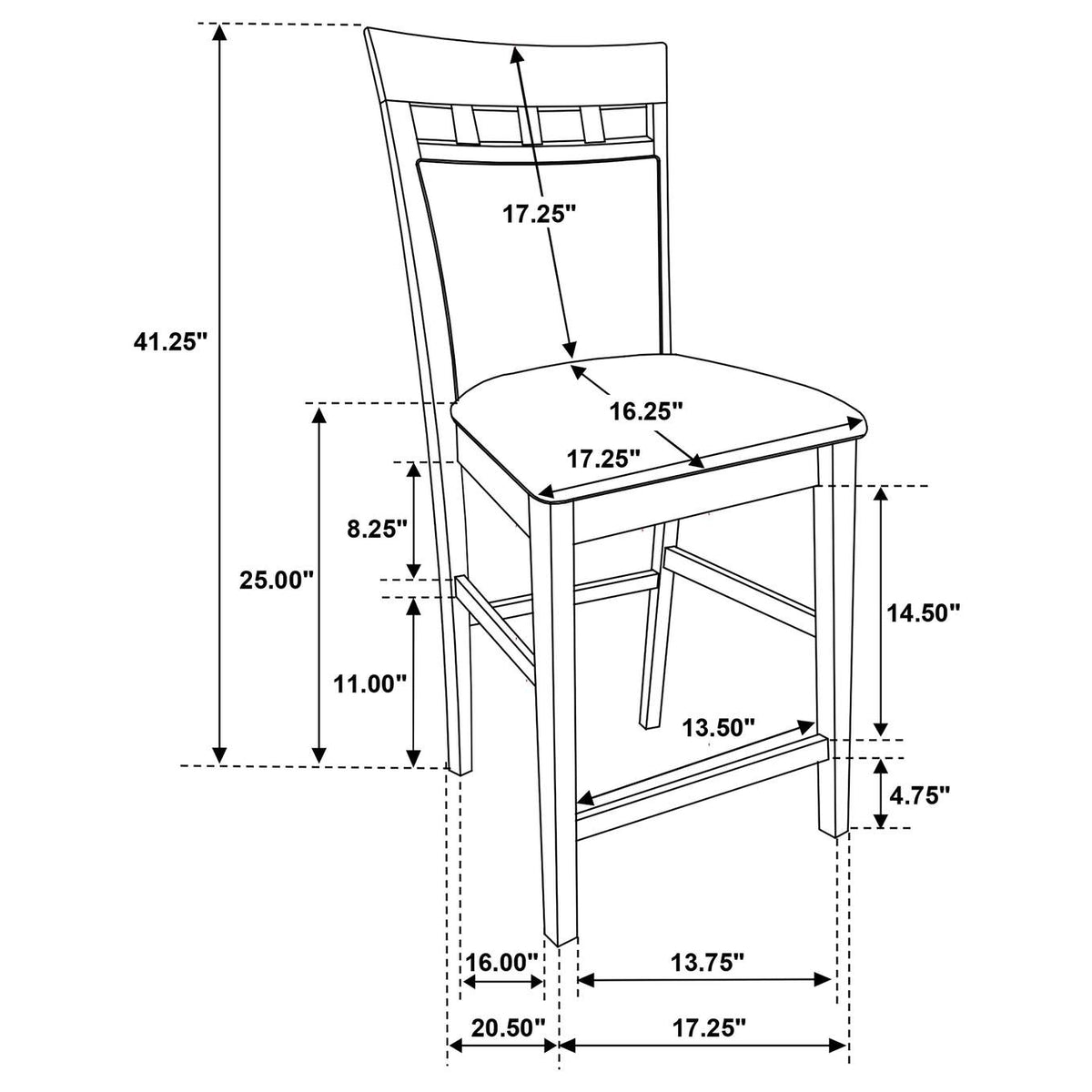 100219 Gabriel Closed Back Counter Chair Cappuccino (Set of 2)