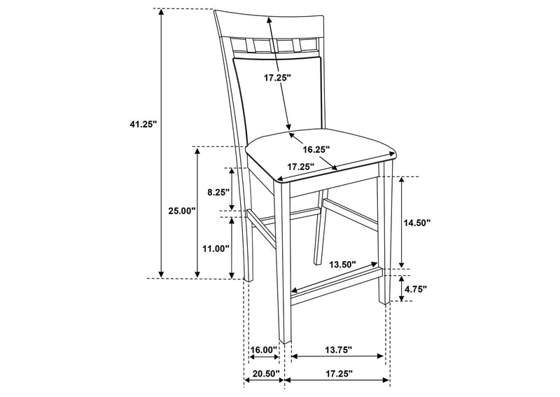 100219 Gabriel Closed Back Counter Chair Cappuccino (Set of 2)