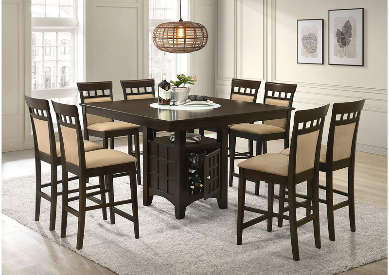 100219 Gabriel Closed Back Counter Chair Cappuccino (Set of 2)