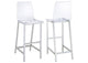 100295 Juelia Clear Acrylic Bar Chair Chrome (Set of 2)