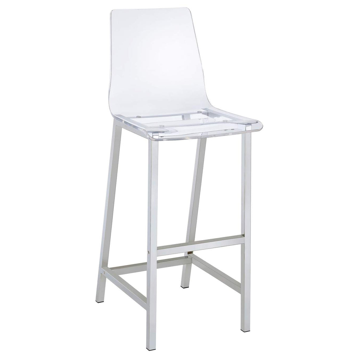 100295 Juelia Clear Acrylic Bar Chair Chrome (Set of 2)