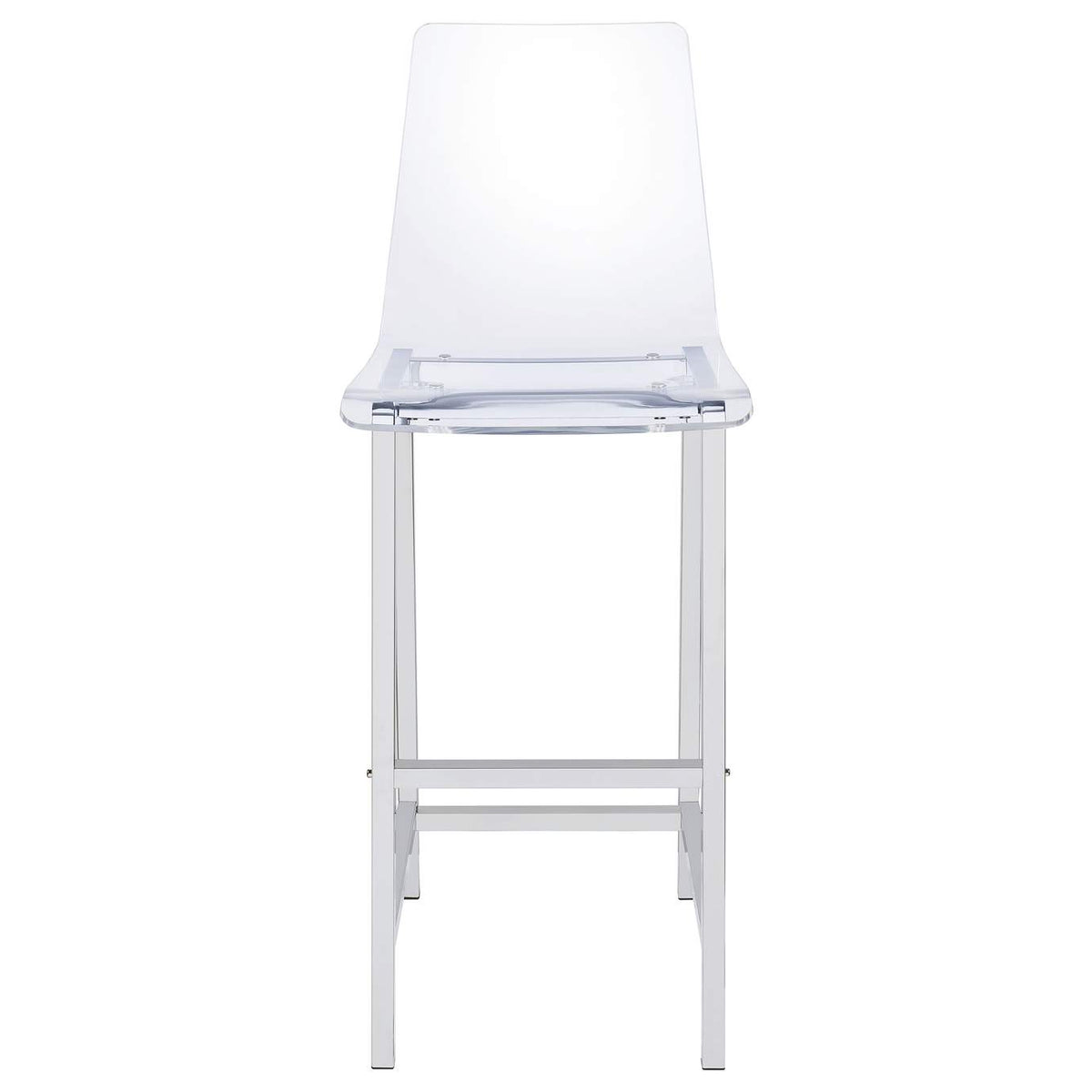 100295 Juelia Clear Acrylic Bar Chair Chrome (Set of 2)