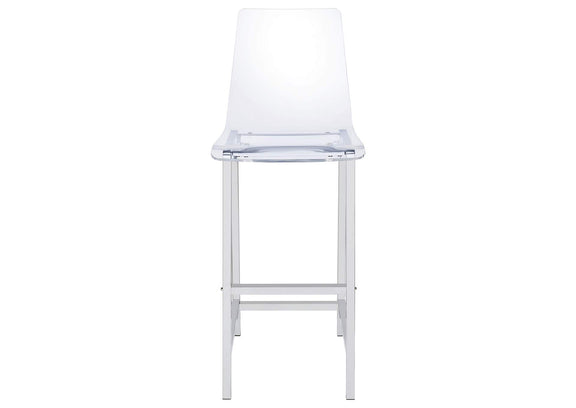 100295 Juelia Clear Acrylic Bar Chair Chrome (Set of 2)