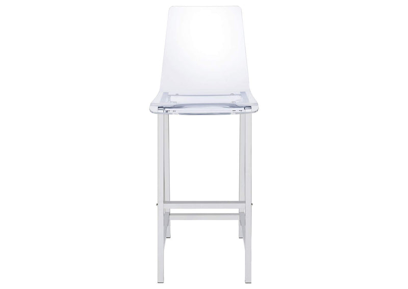 100295 Juelia Clear Acrylic Bar Chair Chrome (Set of 2)