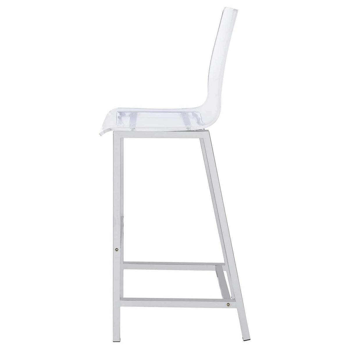 100295 Juelia Clear Acrylic Bar Chair Chrome (Set of 2)