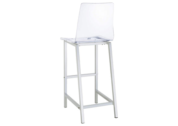 100295 Juelia Clear Acrylic Bar Chair Chrome (Set of 2)