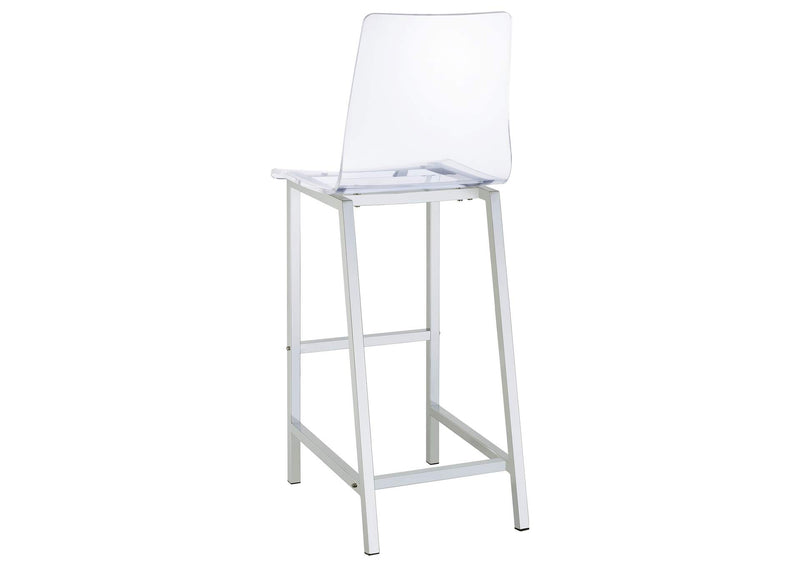 100295 Juelia Clear Acrylic Bar Chair Chrome (Set of 2)
