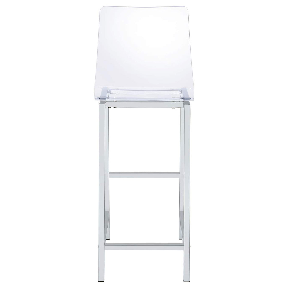 100295 Juelia Clear Acrylic Bar Chair Chrome (Set of 2)