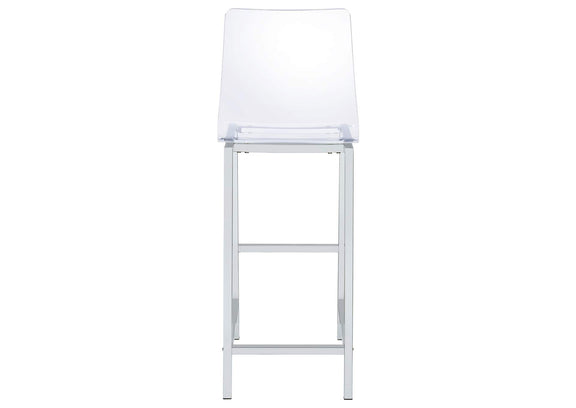 100295 Juelia Clear Acrylic Bar Chair Chrome (Set of 2)