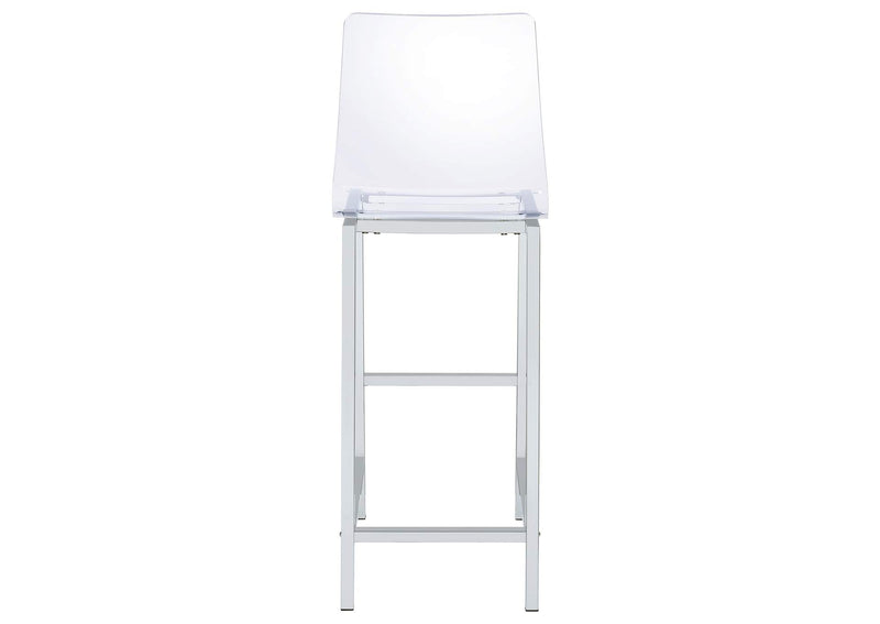 100295 Juelia Clear Acrylic Bar Chair Chrome (Set of 2)