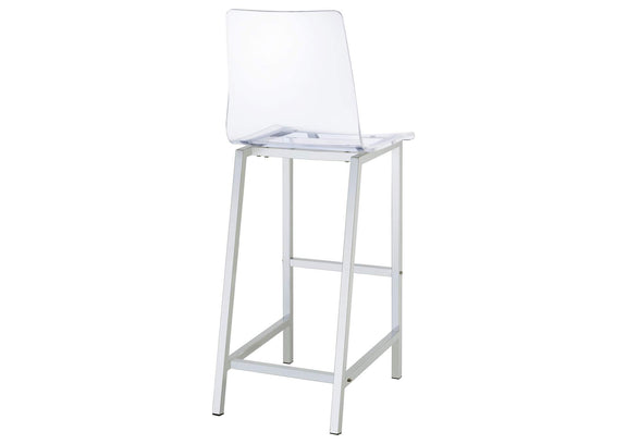 100295 Juelia Clear Acrylic Bar Chair Chrome (Set of 2)