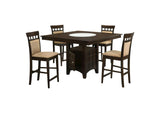 100438-S5A Gabriel 5-piece Square Counter Height Dining Set Cappuccino