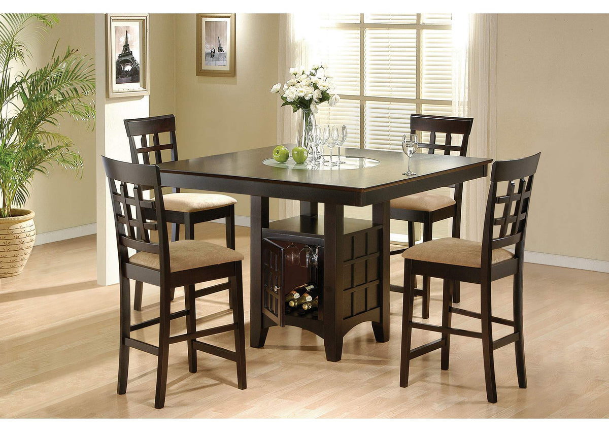 Gabriel 5-piece Square Counter Height Dining Set Cappuccino