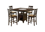 100438-S5 Gabriel 5-piece Square Counter Height Dining Set Cappuccino