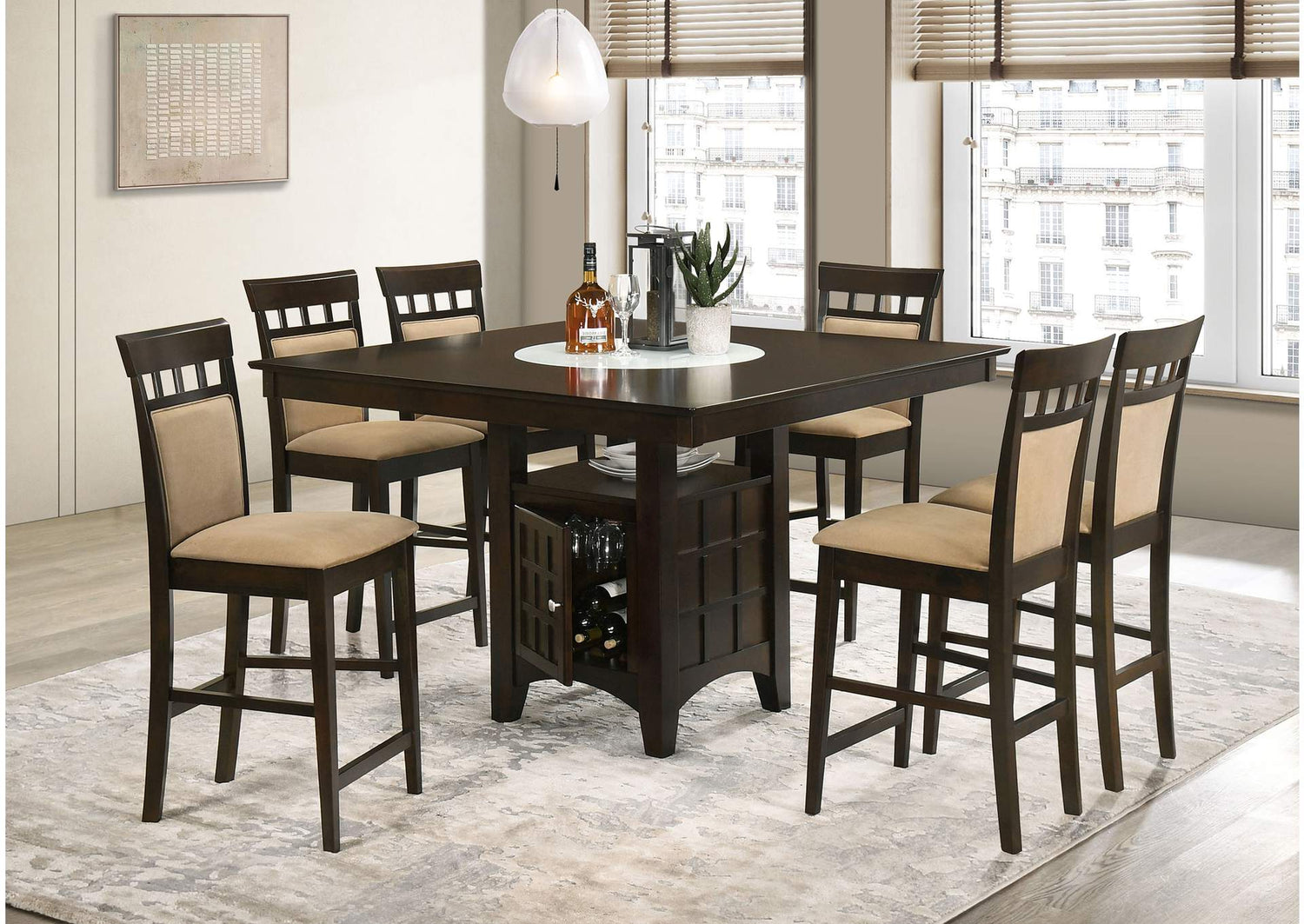 Gabriel 7-piece Square Counter Height Dining Set Cappuccino
