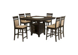 100438-S7A Gabriel 7-piece Square Counter Height Dining Set Cappuccino