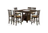 100438-S7 Gabriel 7-piece Square Counter Height Dining Set Cappuccino