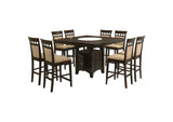 100438-S9A Gabriel 9-piece Square Counter Height Dining Set Cappuccino