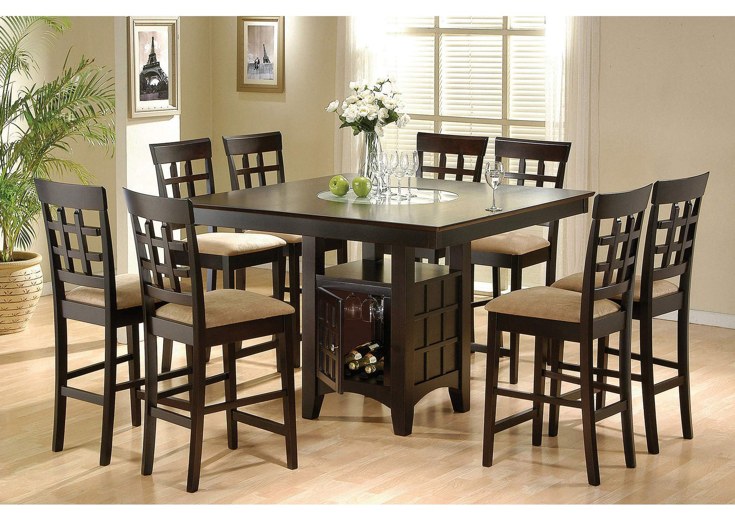 Gabriel 9-piece Square Counter Height Dining Set Cappuccino