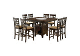 100438-S9 Gabriel 9-piece Square Counter Height Dining Set Cappuccino