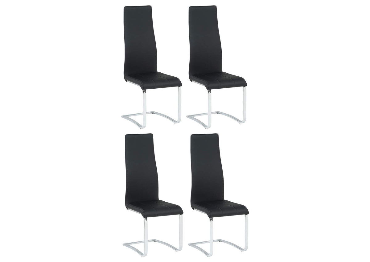 100515BLK Montclair Upholstered Dining Side Chair Black (Set of 4)