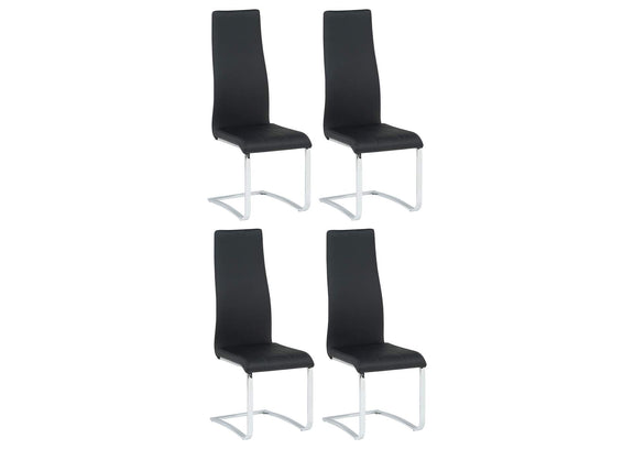 100515BLK Montclair Upholstered Dining Side Chair Black (Set of 4)