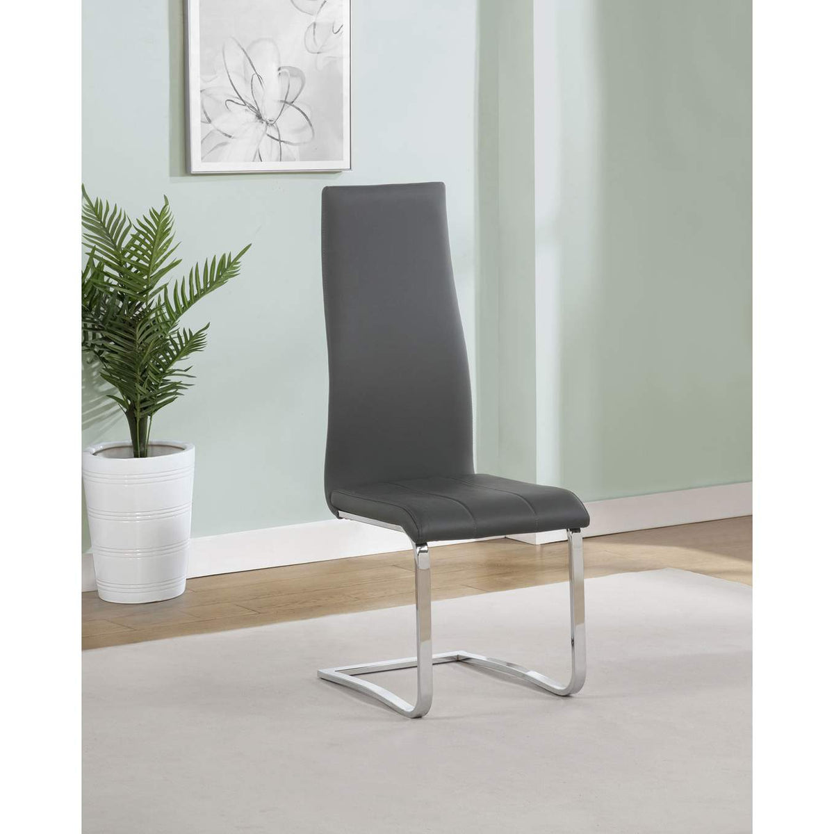 100515GRY Montclair Upholstered Dining Side Chair Grey (Set of 4)