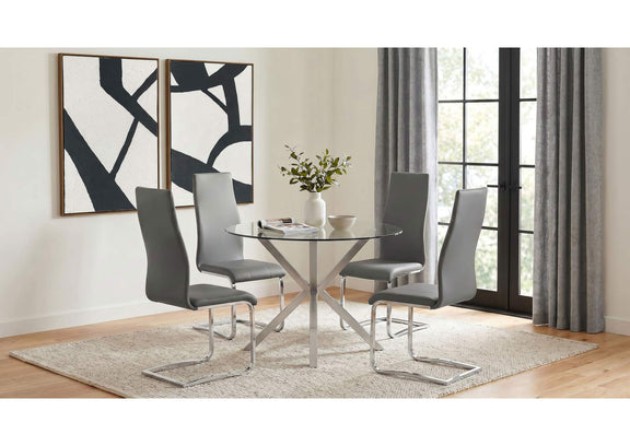 100515GRY Montclair Upholstered Dining Side Chair Grey (Set of 4)