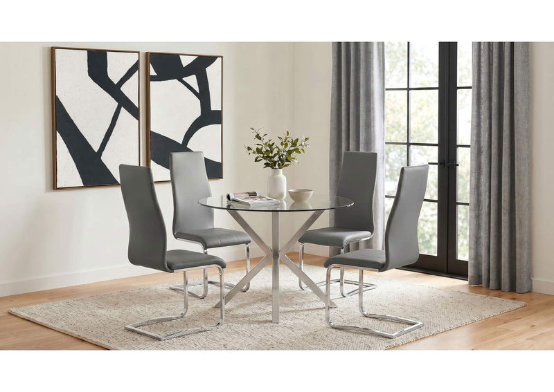 100515GRY Montclair Upholstered Dining Side Chair Grey (Set of 4)