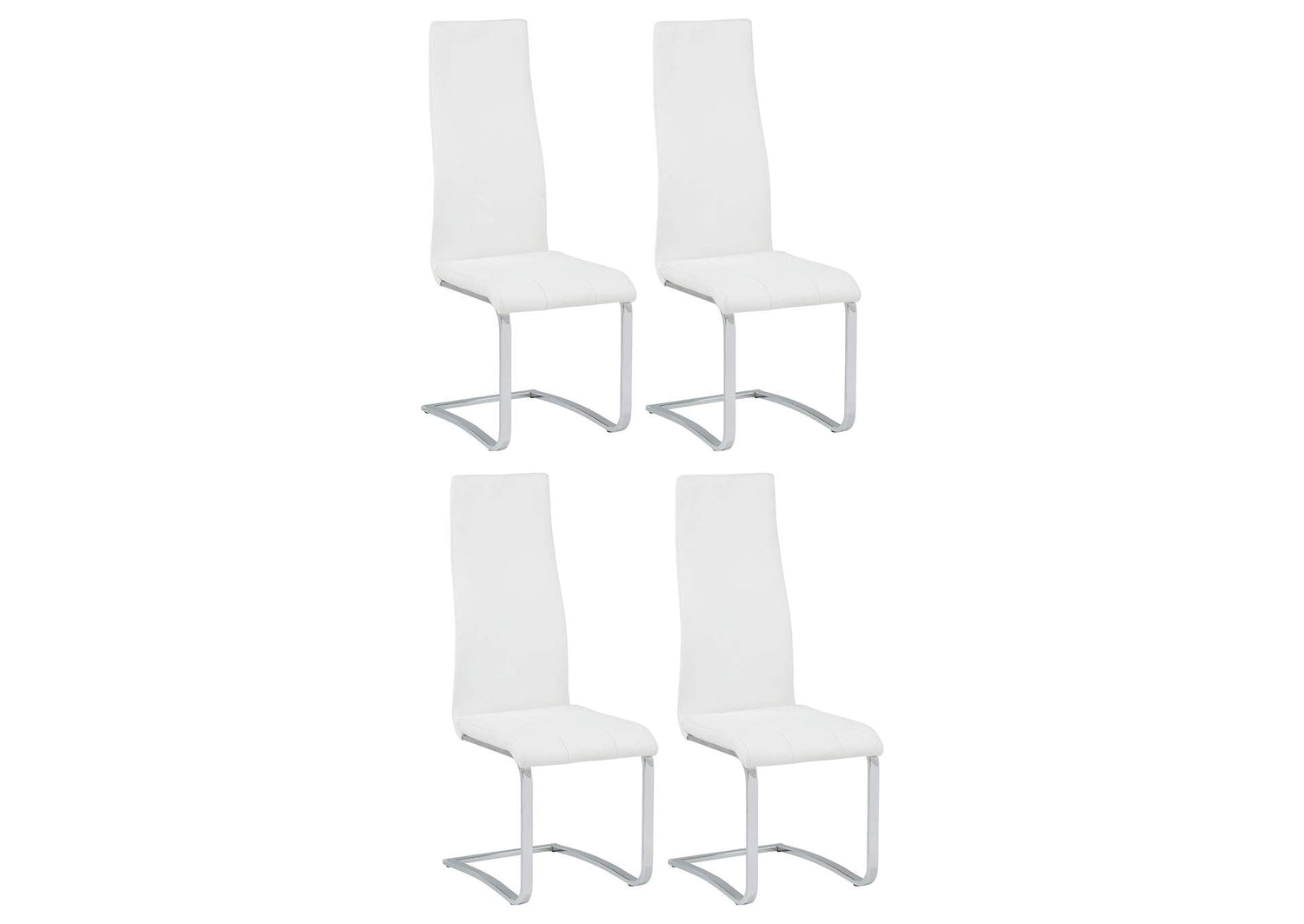 100515WHT Montclair Upholstered Dining Side Chair White (Set of 4)